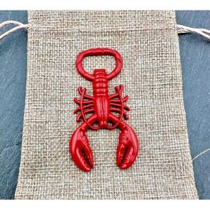 Mini Red Lobster Coated Enamel Handheld Bottle Opener